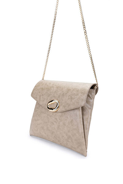 Tamer Tanca Women's Vegan Beige Patent Leather Shoulder Bag