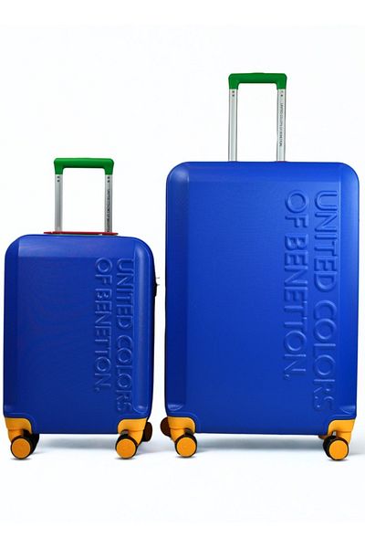 United Colors of Benetton Bnta-203x Set Of 2 Hard Trolley Luggage With Tsa Lock| Size-20/28 Inch|blue