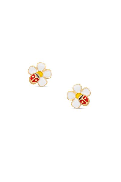 NAVARRO Stylish medical earring for girls with a distinctive design - gold G34