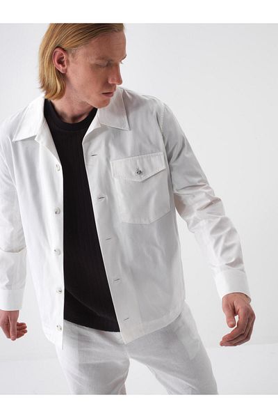 Xint Men's White Regular Fit Cotton Jacket