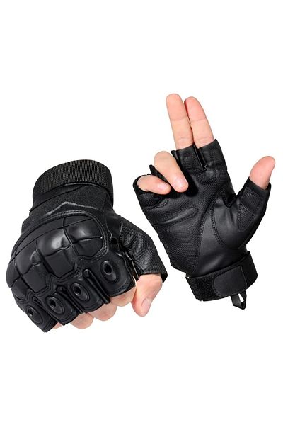 Depox Mănuși tactice militare IdeallStore®, supraviețuitor total, protecție articulată, nailon, negru