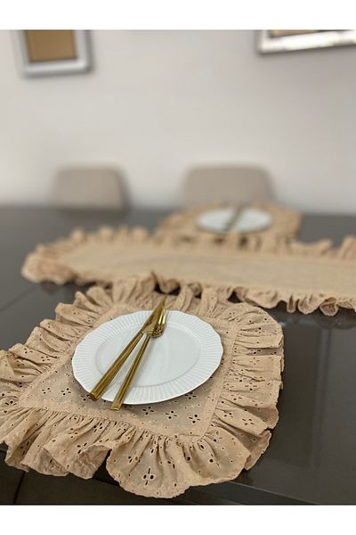 Parla Life Frilly Scallop Runner x 2 Supla (προσαρμοσμένο μέγεθος και χρώμα)