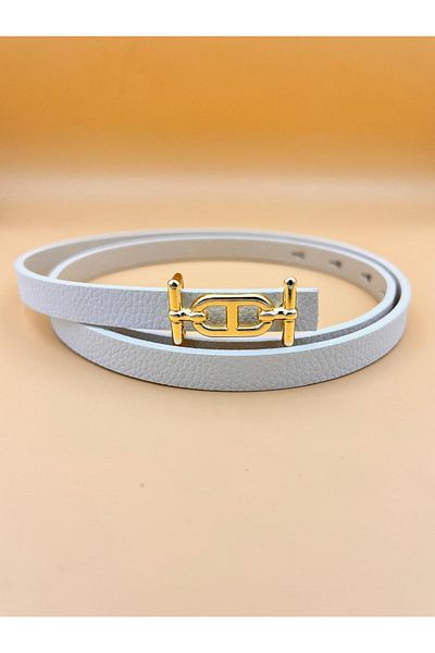 Desre Moda Thin Gold Buckle Women's Belt Trouser Belt Dress Belt Shirt Belt Pull Belt