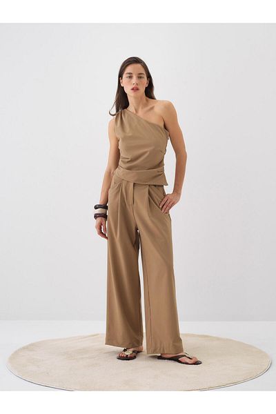 Xint Women's Camel Oversize Pants