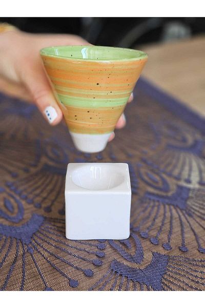 MeGgDecor 1Pcs Japanese-Style Retro Ceramic Coffee Cup Pad with Accompanying