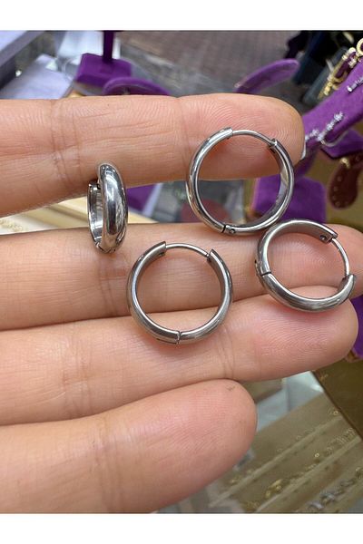 Arescollection Stainless Steel Bombed Earring Earrings 1 Pair