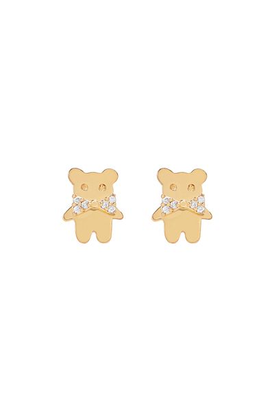 NAVARRO Stylish Korean medical earring for girls with a distinctive design - gold G004