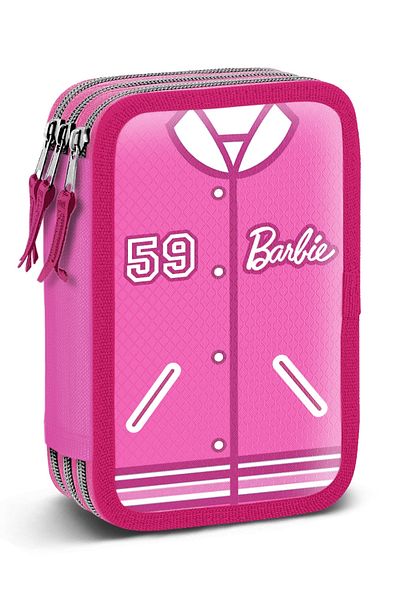 Barbie Barbie Varsity Pencil Case, Equipped, 3 compartments, 43 pieces, 21 x 14 x 7 cm