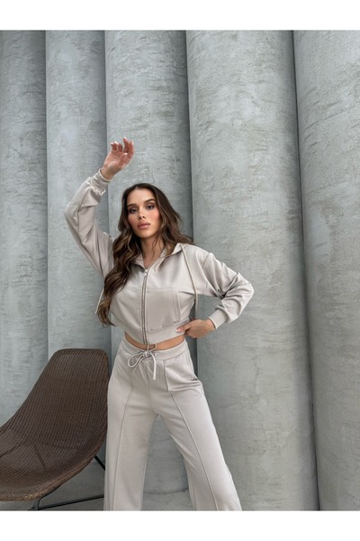 RESSHO Bej Scuba Eşofman Takımı