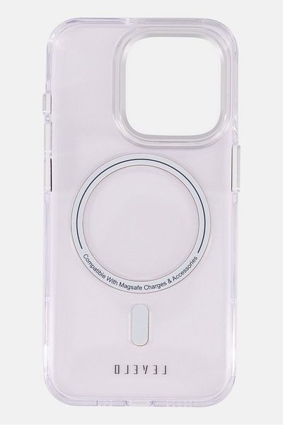 Levelo غلاف هاتف صلب من البولي كربونات لهاتف iPhone 15 Pro Allure، شفاف