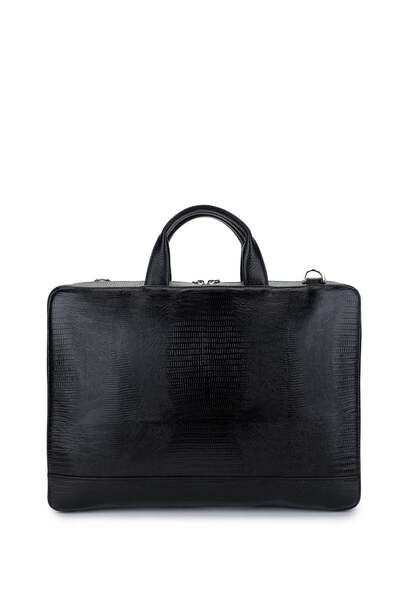 Tamer Tanca Men's Genuine Leather Black Briefcase