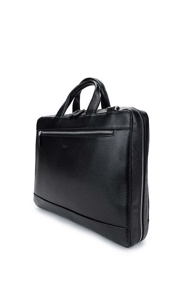 Tamer Tanca Men's Genuine Leather Black Floater Briefcase