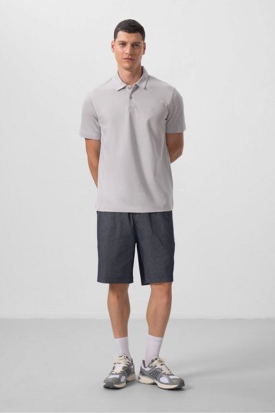 TOMMY LIFE Ανδρικό μπλουζάκι Stone Standard Fit Basic Polo Neck - 87768