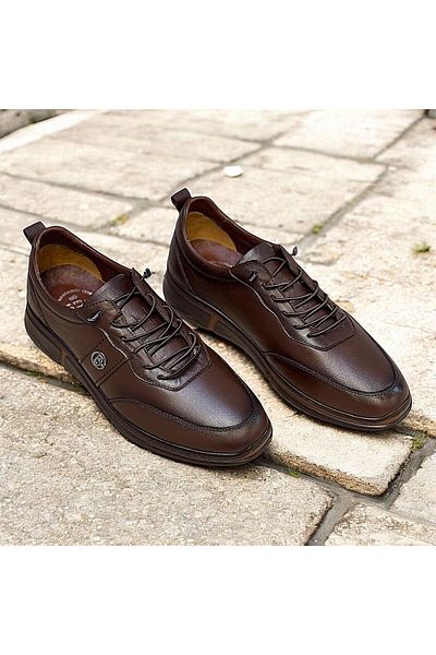 KAFKASLAR AYAKKABI Kafkaslar Genuine Leather Orthopedic Elastic Sports Model Daily Men's Shoes