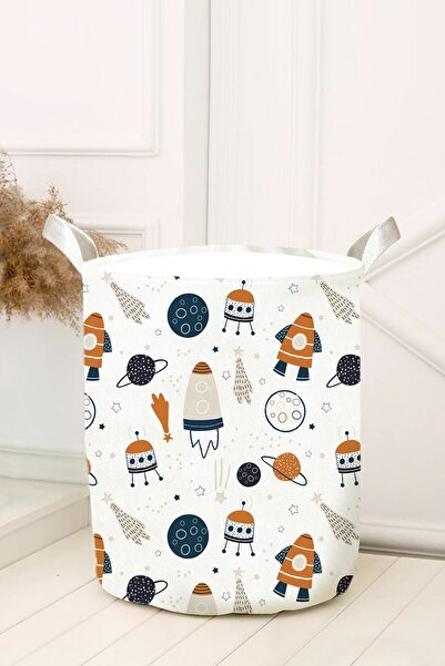 dekomingo سلة ألعاب لغرفة الأطفال والرضع على شكل كوكب خردل