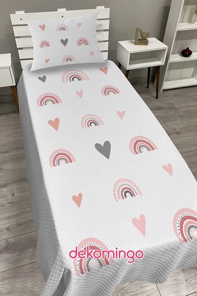 dekomingo Single Heart Powder Rainbow - Baby and Children's Base Pike