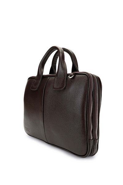 Tamer Tanca Unisex Genuine Leather Brown Briefcase