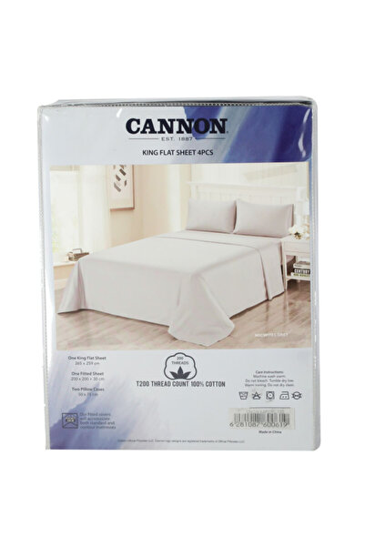Cannon طقم ملاءات سرير كينج TC200 مكون من 4 قطع
