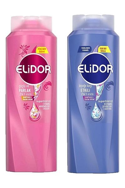Elidor Superblend 2 in 1 Shampoo and Conditioner Powerful Against Shiny Hair and Dandruff