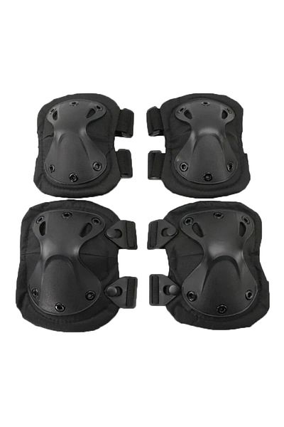 Depox Set de protecție IdeallStore®, echipament tactic, genunchiere și coate, nailon, dimensiune universală