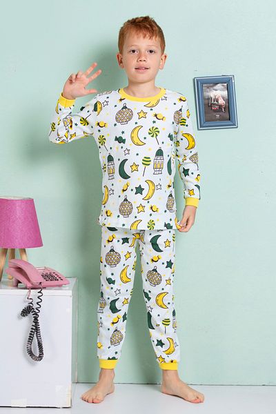 ROSAMİNA Boy's 100% Cotton Ramadan Pattern Pajama Set