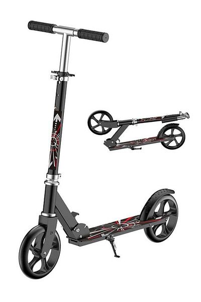 COOYA Foldable Commuter with Anti-Shock Suspension,3-Level Adjustable Height for Kids and Adults,Black