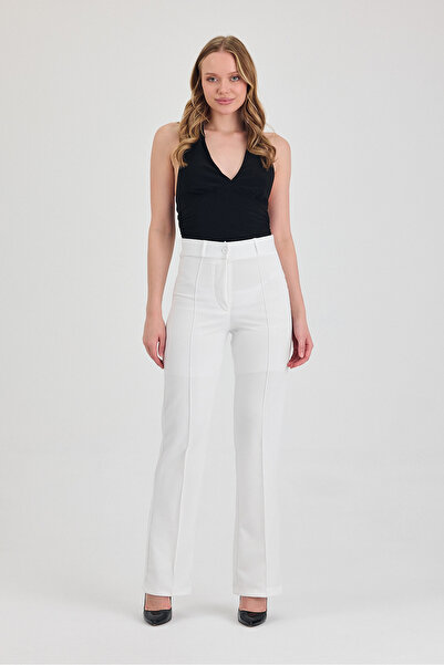 Livik White Grass Women's Shabby Super High Shabby Palazzo Pants