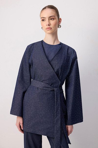 Touché Privé Stoned Denim Jacket Pants Suit