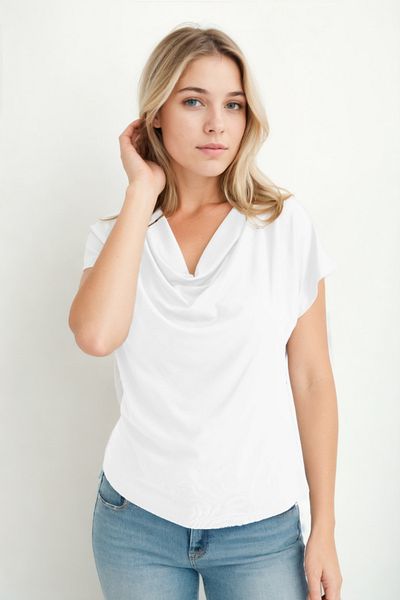 Vitrin Flounced Collar Draped Blouse