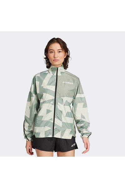 adidas Terrex Multi Printed Wind Women's Green Jacket