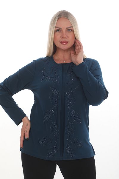 TRENDSE Bluză elegantă pentru mamă - Rochie de seară cu aspect dublu cu mărgele de piatră