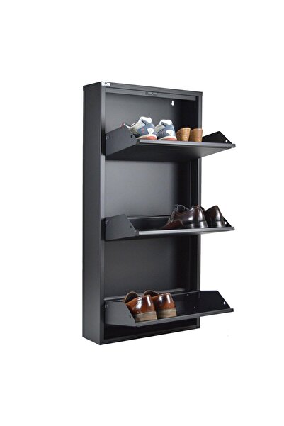 Arinna 3'lü Antrasit Metal Ayakkabılık