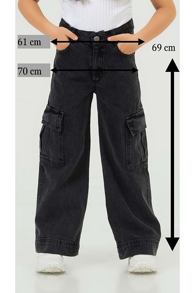 Waka Waka Cargo Pants with Adjustable Waist and Button Closure for Girls