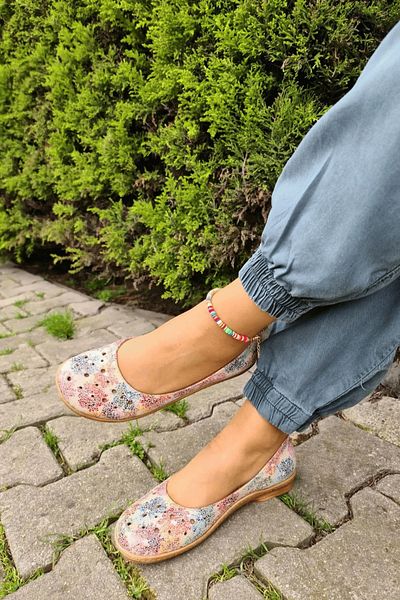 İNZE AYAKKABI Genuine Leather Ballerina Shoes - Model Name Kate