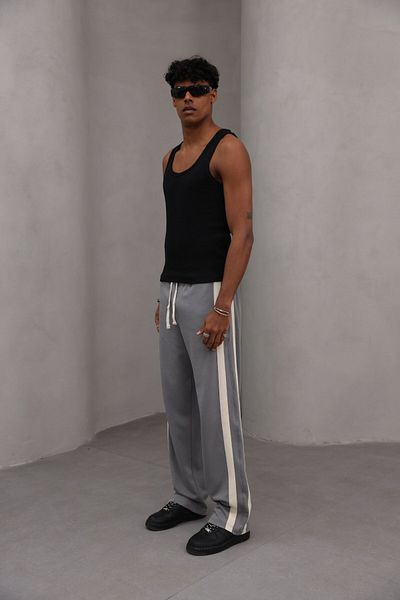 The Champ Clothing بنطال رياضي رجالي كبير الحجم بتفاصيل مخططة