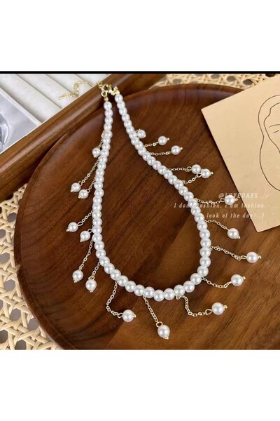 MODAMAYS Pearl Chain Women Necklace B2514M