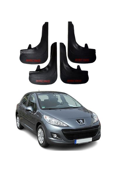 SONİKON LİNE Peugeot 207 Compatible Racing Written 4-Piece Dust Cover Mudguard Mudguard Modified
