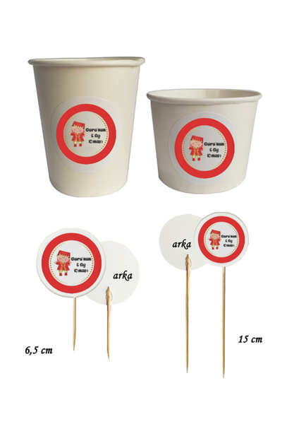 BEYHAN BAYHAN 40 Parça Kişiye Özel 6 Ay Kınası Kürdan Seti - Bardak Kase Kısa...