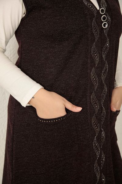 TRENDSE ECRİN KUMAŞ CHIC WINTER VEST MOTHER VEST