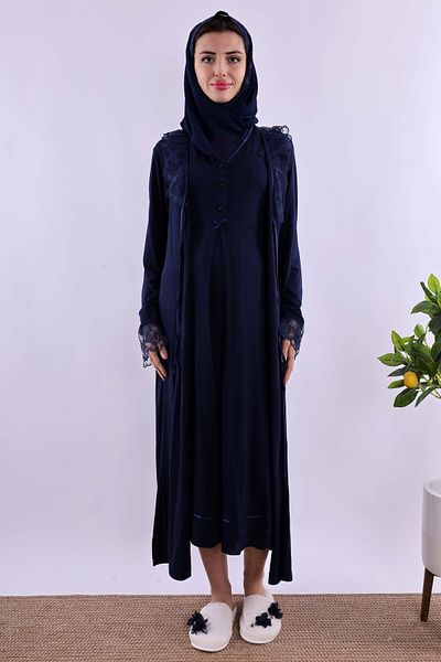 ByLohusa Effortt Navy Blue Hijab Pregnant Maternity Set Byl2T24262