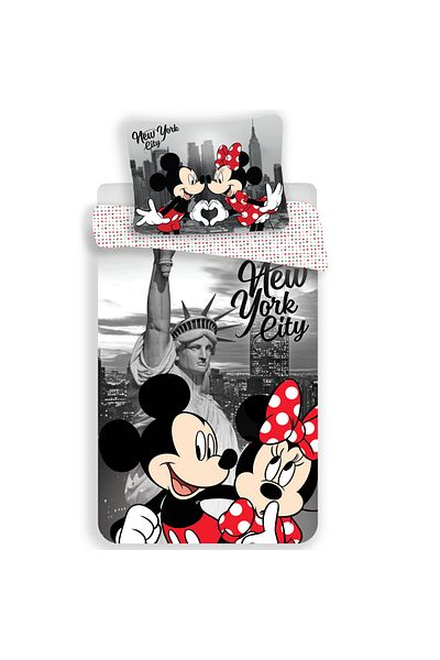 Minnie Mouse Set 2 piese lenjerie de pat, Husa pilota, 140x200 cm, husa perna, 70x90 cm, Multicolor, Minnie Mouse