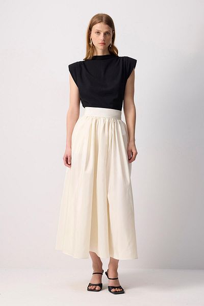 Touché Privé Taffeta Skirt with Belt
