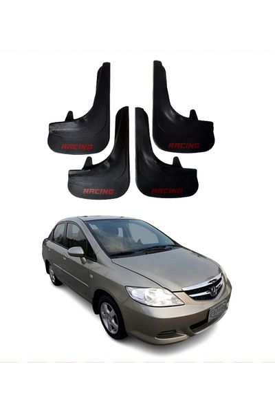 SONİKON LİNE Honda City 2006-2009 Compatible Racing Written 4-Piece Dust Cover Mudguard Mudguard Modified