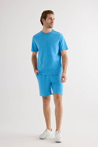 Syah Erkek Pamuklu Pique Cepli Şort