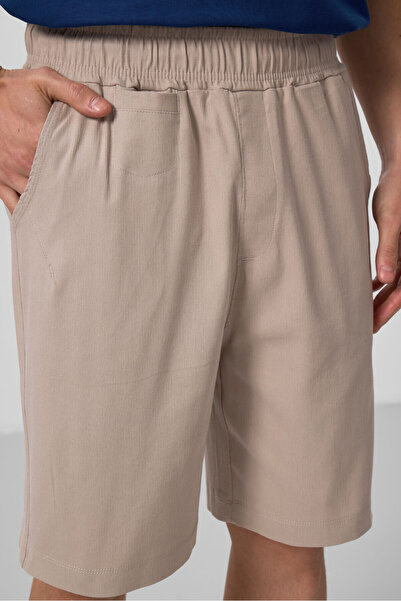 TOMMY LIFE Ανδρικό σορτς - Stone Standard Fit, ελαφρώς ελαστικό Chino - 81290