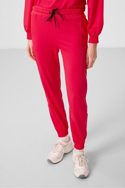 TOMMY LIFE Viva Red O Neck Basic Oversize Women's Tracksuit Tunic Set - 95347