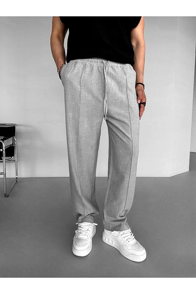 ablukaonline Gray Men's Baggy Pants - Elastic Waist