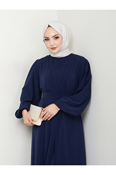 MY QILAM رقم 10 أزياء نسائية دبي عباية قماش بدلة مزدوجة FERACE كحلي 10NMR4050