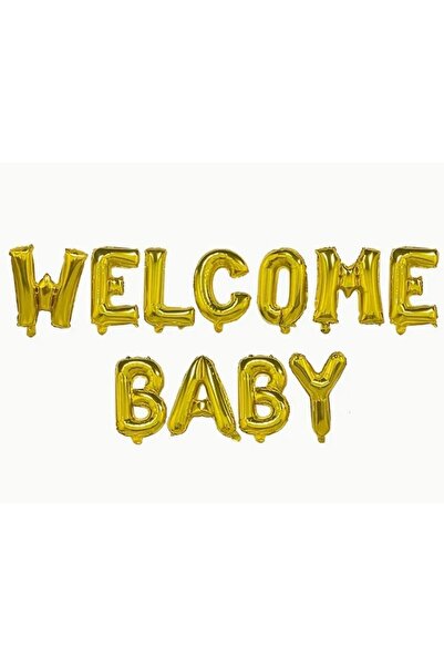 Flippy Metallic Foil Balloon Set "Welcome Baby" Letter 40 cm, Gold