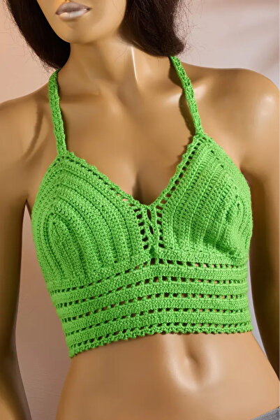 Talinhandmade بوستير بحزام أخضر محبوك يدويًا